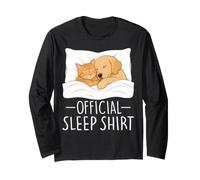 Il Sonno Ufficiale di Cat And Dog Best Friends Maglia a Manica