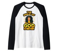 Il Sorriso di Dio è la Vittoria Melanina Donne Juneteenth Queen Maglia con Maniche Raglan