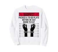 Il sospetto ha preparato Un Piatto da asporto Prima di sedersi a Mangiare. Felpa