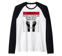 Il sospetto ha preparato Un Piatto da asporto Prima di sedersi a Mangiare. Maglia con Maniche Raglan