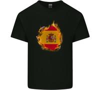 Il Spagnolo Bandiera Fuoco Effetto Spagna Uomo Cotone T-Shirt