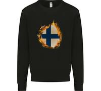 Il Sudario Con Effetto Fuoco Della Bandiera Finlandese Uomo