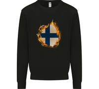 Il Sudario Con Effetto Fuoco Della Bandiera Finlandese Uomo