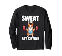 Il sudore è solo grasso che piange carino corgi Maglia a Manica