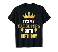 Il Suo 30° Compleanno di mia Figlia 30 Anni Golden Bday Maglietta