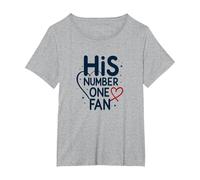 Il Suo Fan Numero Uno: Tributo Romantico Stellato Maglietta, Donna Plus-Size, Grigio Melange, 1X