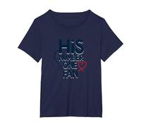 Il Suo Fan Numero Uno: Tributo Romantico Stellato Maglietta, Donna Plus-Size, Navy, 3X
