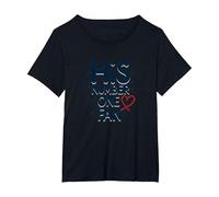 Il Suo Fan Numero Uno: Tributo Romantico Stellato Maglietta, Donna Plus-Size, Nero, 6X