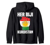 Il Suo Kurdistan Biji ha sollevato Il Pugno Lunga Vita al Kurdistan Felpa con Cappuccio