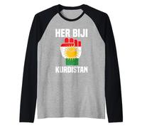 Il Suo Kurdistan Biji ha sollevato Il Pugno Lunga Vita al Kurdistan Maglia con Maniche Raglan