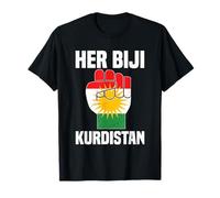 Il Suo Kurdistan Biji ha sollevato Il Pugno Lunga Vita al Kurdistan Maglietta