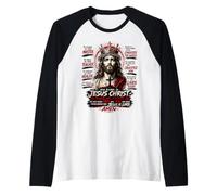 Il Suo Nome È Gesù Cristo - Re dei Re Design Maglia con Maniche Raglan