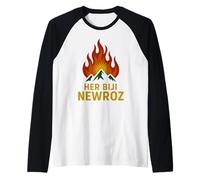 Il Suo Nuovo Anno curdo di Biji Newroz Fire Design Maglia con Maniche Raglan