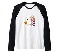 Il Suo Tricky Halloween Ghost Cute Maglia con Maniche Raglan