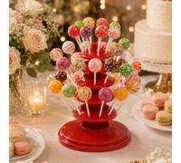 Il supporto espositore per lecca-lecca rossi è una scelta ideale per feste di compleanno, matrimoni, Ognissanti e negozi di caramelle. È durevole e riutilizzabile, adatto per conservare lecca-lecca, b