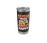 Il sushi rende il miso felice amante del cibo giapponese gioco di parole Bicchiere termico in acciaio inox doppia parete