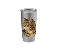 Il Tabby vigile Bicchiere termico in acciaio inox doppia parete
