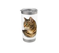 Il Tabby vigile Bicchiere termico in acciaio inox doppia parete