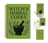 Il taccuino dell'erborista incantato, il codice delle erbe della strega, il diario botanico vintage rilegato a spirale con il calderone della strega, tradizioni vegetali e illustrazioni (1Pcs)