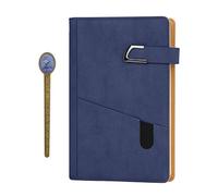 Il taccuino, Diario a Righe A5 con Slot for Penna e Scheda Diario di Scrittura Diario esecutivo Planner Portfolio Cartella con Tasca Organizer Personale Blocco Note con Righello for Libri Blu