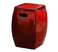 il tamburo di ceramica, Nuovo sgabello quadrato in ceramica in stile cinese, sgabello for batteria, sgabello for cambiare scarpe, sgabello for batteria nostalgico retrò for studio Guzheng.(Red)