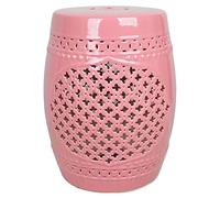 il tamburo di ceramica, Sgabello for batteria in stile cinese, nuovo sgabello in ceramica in stile americano, molo rotondo e sgabello morbido, sgabello in porcellana quadrifoglio fortunato.(Pink)