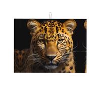 Il tappetino da cucina assorbente leopardo dagli occhi profondi 45,7 x 61 cm - La fibra ad alta densità assorbe rapidamente l'acqua