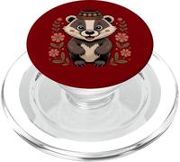 Il tasso carino indossa un cappello bulgaro PopSockets PopGrip per MagSafe