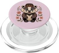 Il tasso carino indossa un cappello bulgaro PopSockets PopGrip per MagSafe