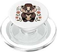Il tasso carino indossa un cappello bulgaro PopSockets PopGrip per MagSafe