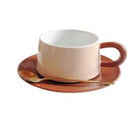 Il tè, Set tazza da caffè e piattino in ceramica con cucchiaio for uso(D)