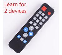 Il telecomando universale per imparare a 2 dispositivi Copia codice IR per TV VCR STB DVD DVB BOX Controller 2 in 1 Facile per anziani.