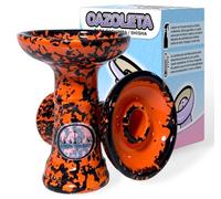 Il Tempio della Shisha - Ciotola narghilè DISC BOWL tipo phunnel - Ciotola in ceramica per narghilè - Testa in terracotta bianca, compatibile con tutti i gestori di calore. Arancione)