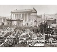 Il Tempio di Giove Optimus Massimo e dietro a destra il Teatro di Marcello come potrebbero essere apparsi a Roma nel 312 d.C. Dopo una sezione di un dipinto panoramico di Roma creato dal professor J