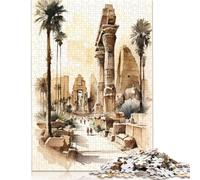 Il Tempio di Karnak in Egitto, Puzzle Rompicapo in Cartone Riciclato al 100%, per Adulti, Regali di Natale, 1000 Pezzi (75x50cm)