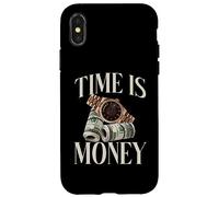 Il tempo è denaro, contanti, attività commerciale, milionario, criptovaluta, ricco. Custodia per iPhone X/XS
