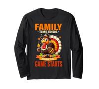 Il Tempo in Famiglia finisce Quando Il Gioco Inizia Il Ringraziamento Turchia Autunno Maglia a Manica