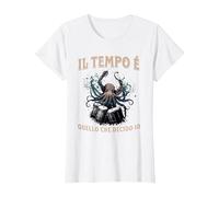 Il Tempo Quello Che Decido Io Strumento Musicale Percussione Maglietta, Donna, Bianco, L