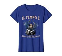 Il Tempo Quello Che Decido Io Strumento Musicale Percussione Maglietta, Donna, Blu Reale, L