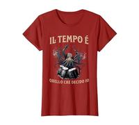 Il Tempo Quello Che Decido Io Strumento Musicale Percussione Maglietta, Donna, Mirtillo Rosso, L