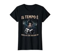 Il Tempo Quello Che Decido Io Strumento Musicale Percussione Maglietta, Donna, Nero, XXL