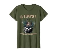 Il Tempo Quello Che Decido Io Strumento Musicale Percussione Maglietta, Donna, Oliva, M