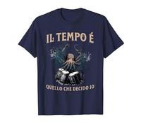 Il Tempo Quello Che Decido Io Strumento Musicale Percussione Maglietta, Uomo, Navy, L
