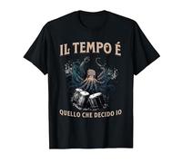 Il Tempo Quello Che Decido Io Strumento Musicale Percussione Maglietta, Uomo, Nero, 3XL