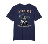 Il Tempo Quello Che Decido Io Strumento Musicale Percussione Maglietta, Uomo Taglie Grandi, Navy, 6X Tall