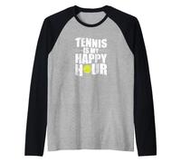 Il Tennis è Il Mio Happy Hour Maglia con Maniche Raglan