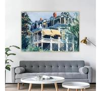 Il tetto mansardato, 1923, di Edward Hopper, stampe su tela, dipinto artistico, quadro estetico, sfondo da parete, decorazione per la casa (40x50 cm/senza cornice)