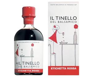 Il Tinello del Balsamico Aceto Balsamico di Modena IGP - Etichetta Rossa, 250 ml - Ricco e Sciropposo, Perfetto per Formaggi e Dolci