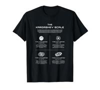 Il Tipo di civiltà energetica della Scienza della Scala Kardashev Maglietta con Stampa Grafica Economica, Uomo, Nero, S