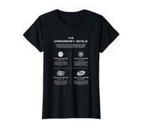 Il Tipo di civiltà energetica della Scienza della Scala Kardashev Maglietta con Stampa Grafica Economica, Donna, Nero, M